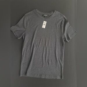 Express Gray Short Sleeve Tee Classic Crew Neck